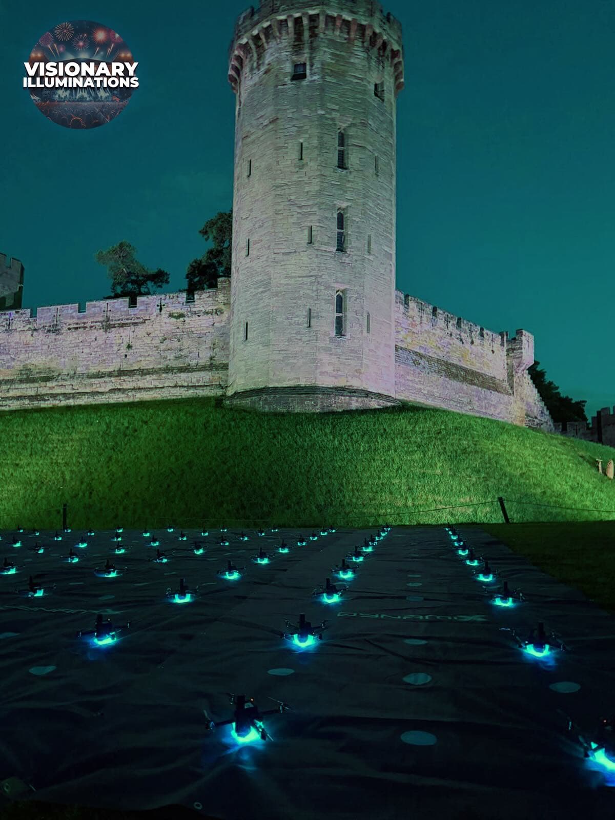 Drone fleet laid out for launch