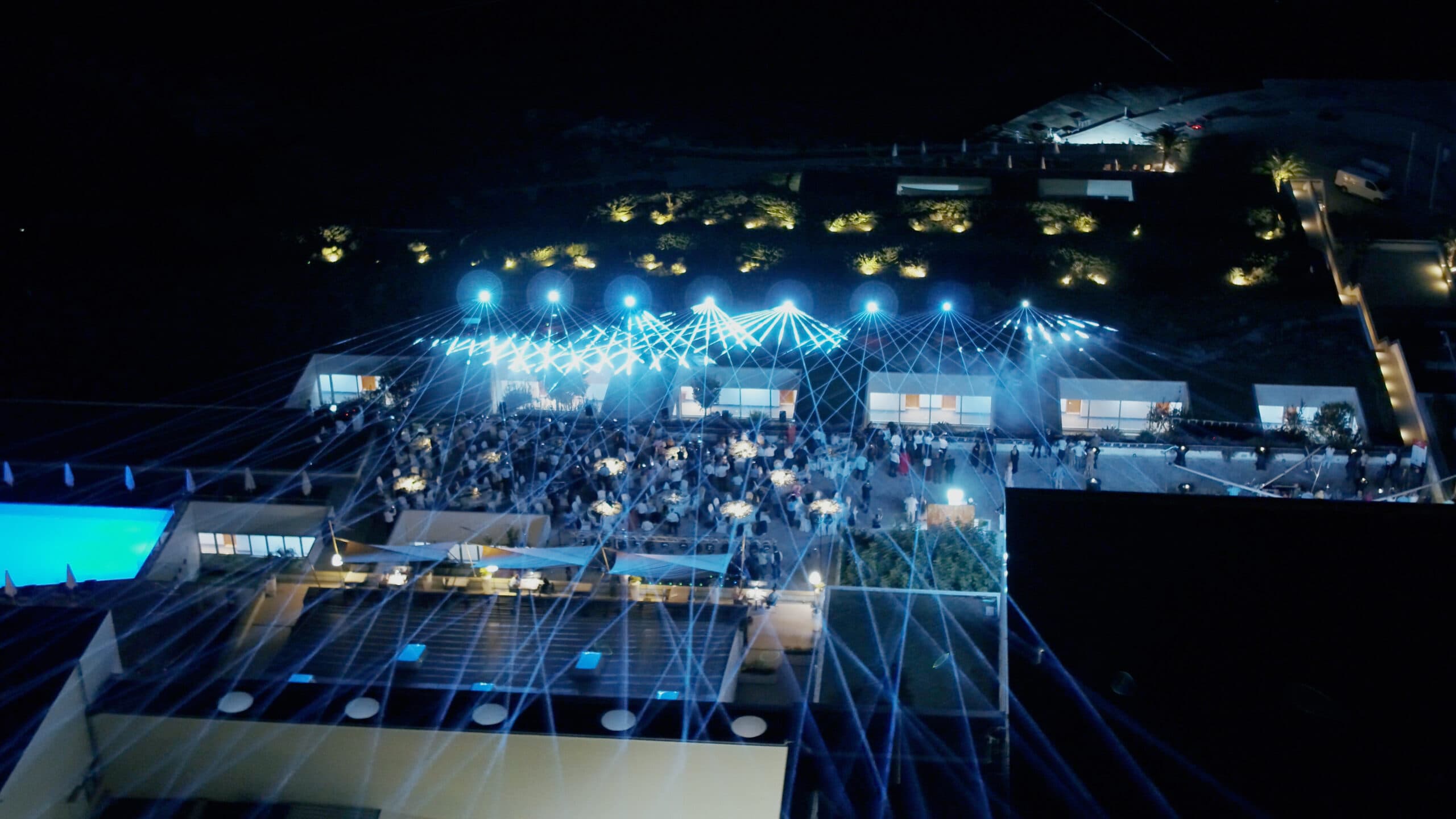 Overhead drone display in Dubrovnik